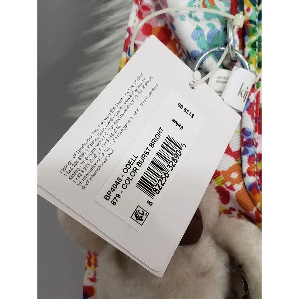 NEW Kipling Odell Backpack Nylon Laptop Bag BP4045 COLOR BURST colorful splatter